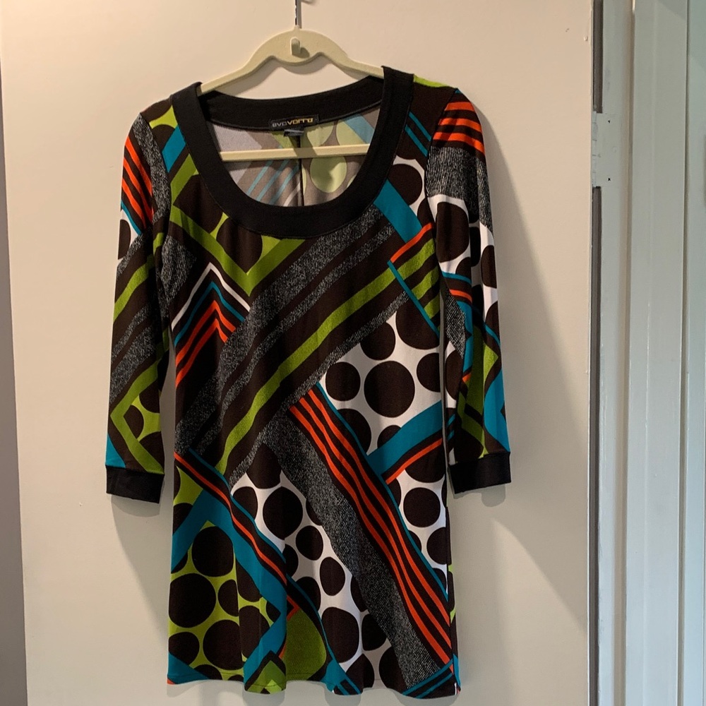 Boho Mod Geometric Tunic S